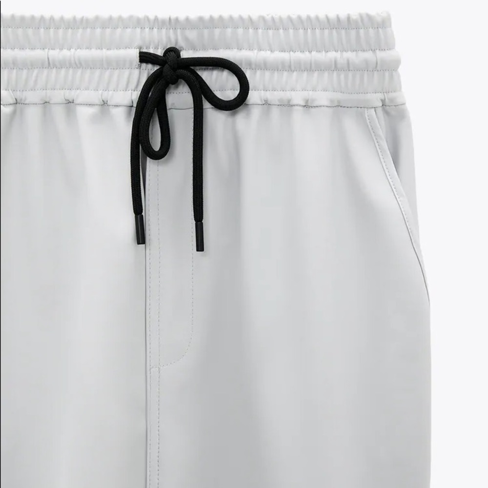 Zara TECHNICAL MIDI SKIRT w/ FRONT SLIT FRONT NEW - Picture 6 of 8